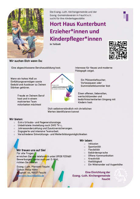 Stellenagebot Hort Haus Kunterbunt Moosbach